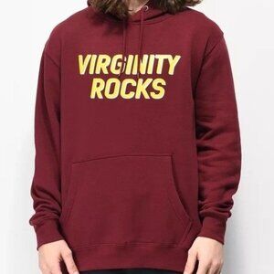 Danny Duncan Virginity Rocks Burgundy Hoodie Sweatshirt Medium Cotton Polyester